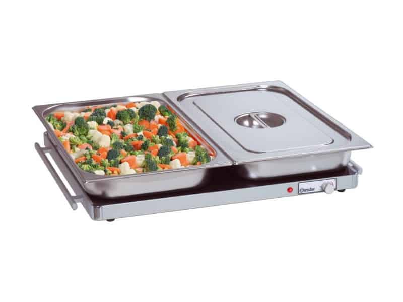Steinborg Chauffe-plat 300W 4 Récipients - Chauffe-plats Buffet Inox Avec Couvercles